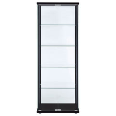 Delphinium 4-Shelf Clear Glass Curio Display Cabinet Black