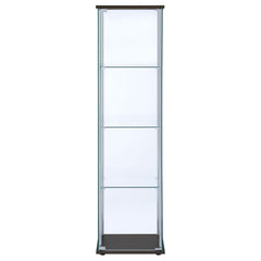 Bellatrix 3-shelf Clear Glass Curio Cabinet Cappuccino