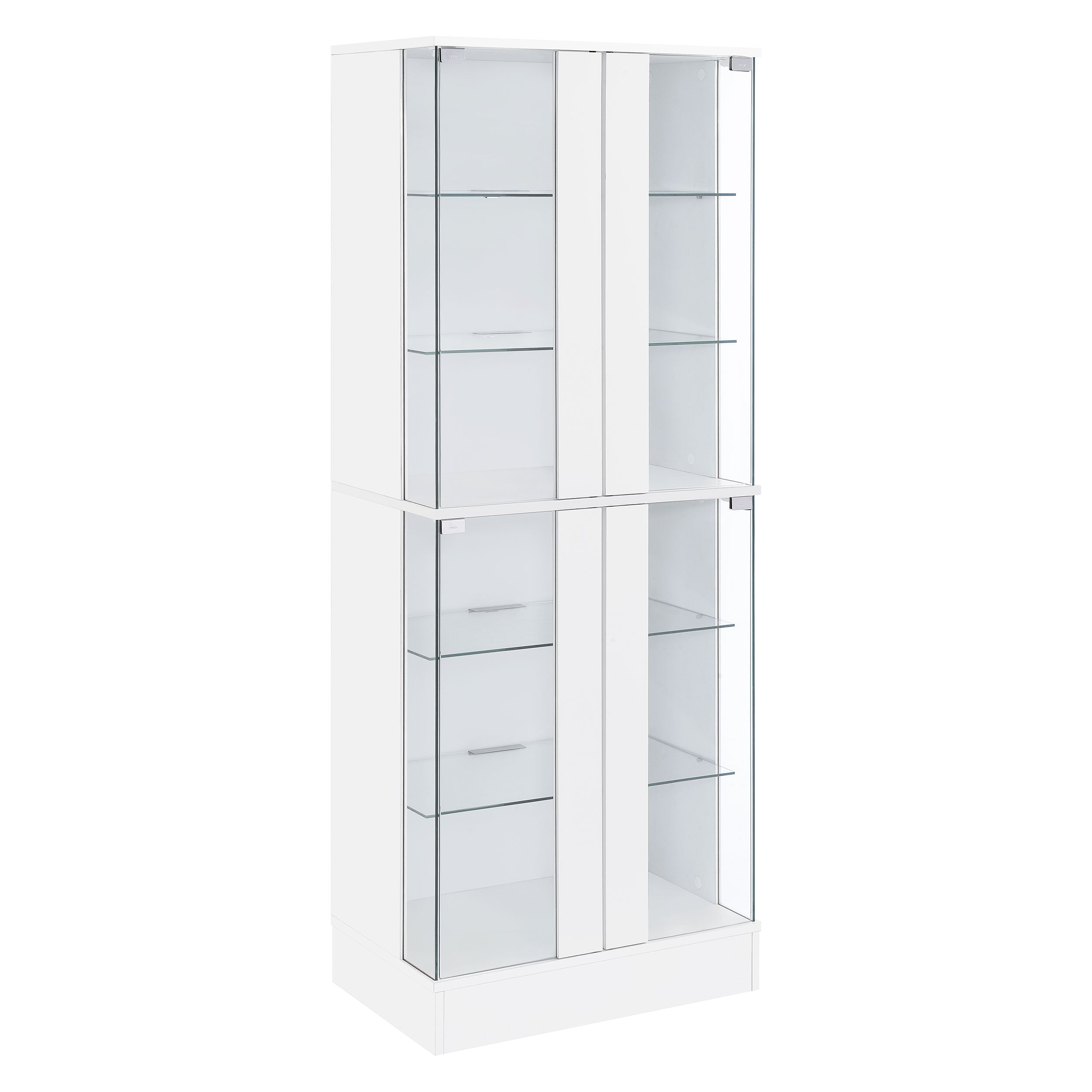 Tampa Furniture Outlet - Coaster - Cabra 4-door LED Curio Display Cabinet White High Gloss - 950397
