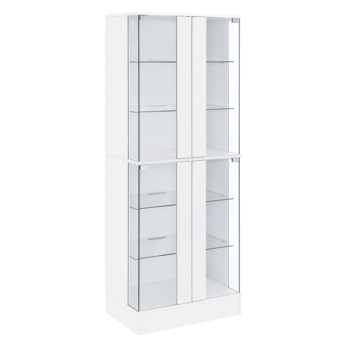 Tampa Furniture Outlet - Coaster - Cabra 4-door LED Curio Display Cabinet White High Gloss - 950397