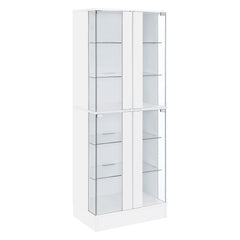 Tampa Furniture Outlet - Coaster - Cabra 4-door LED Curio Display Cabinet White High Gloss - 950397