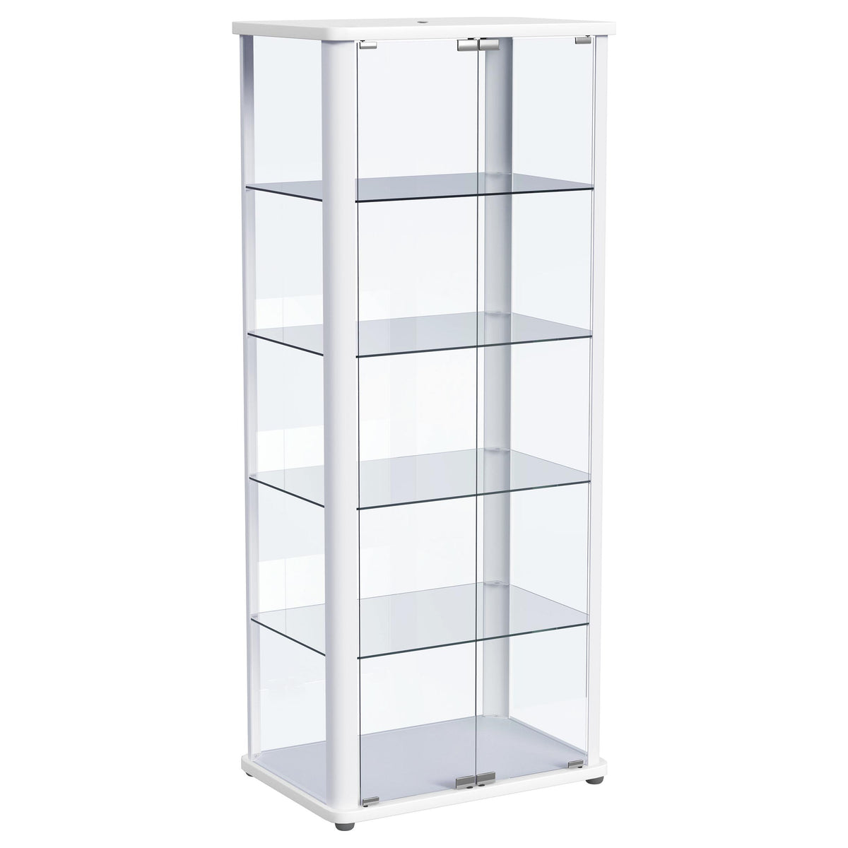 Tampa Furniture Outlet - Coaster - Aero 5-shelf Display Curio Cabinet with LED Lighting White - 950399