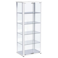 Tampa Furniture Outlet - Coaster - Aero 5-shelf Display Curio Cabinet with LED Lighting White - 950399