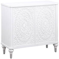 Tampa Furniture Outlet - Coaster - Cardella 2-door Mandala Accent Cabinet Distressed White - 950411