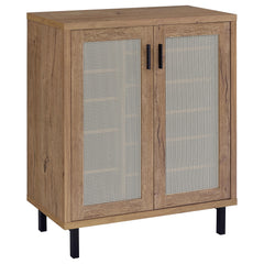 Tampa Furniture Outlet - Coaster - Teller 2-door Shoe Storage Cabinet Natural Oak - 950421