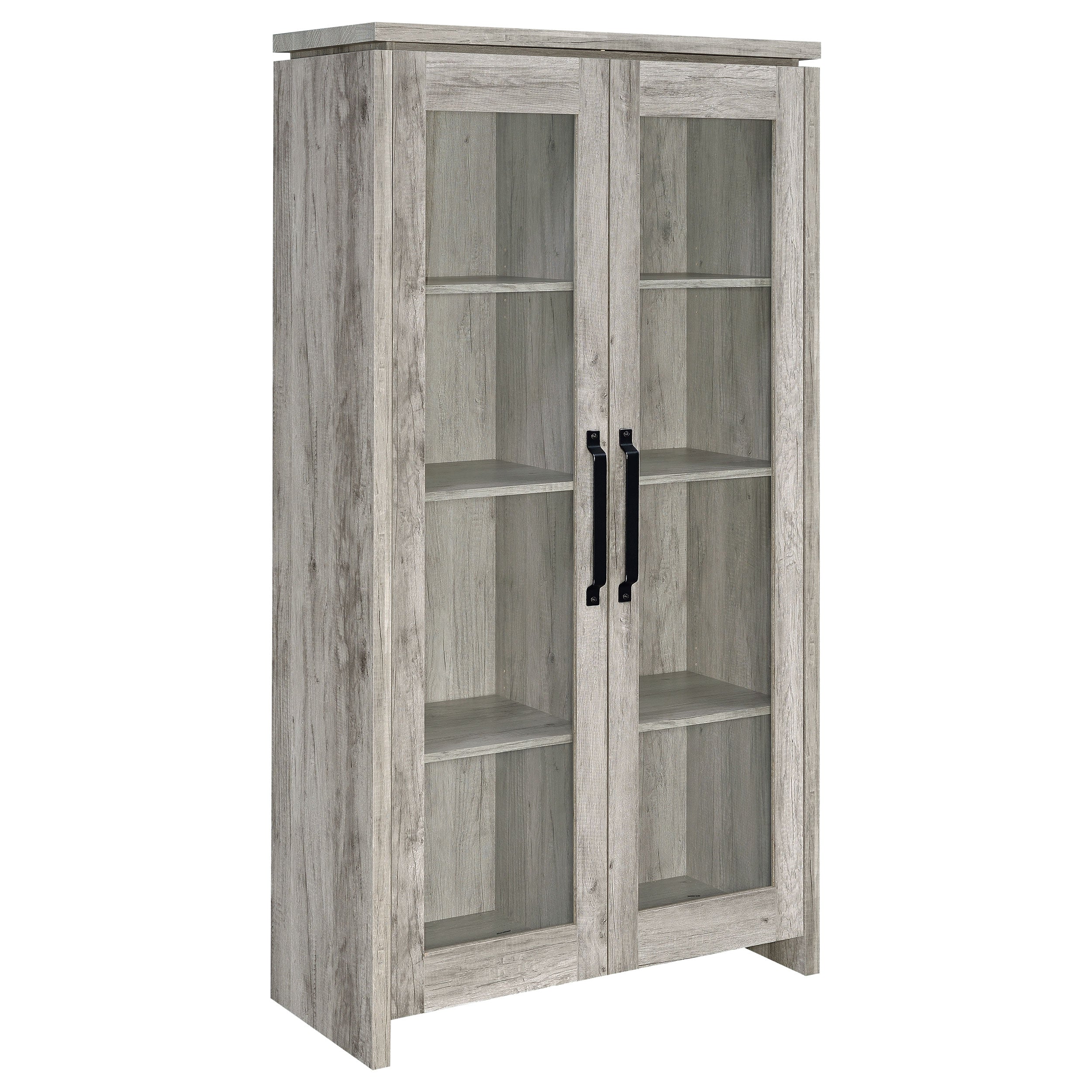 Tampa Furniture Outlet - Coaster - Alejo 2-door Engineered Wood Tall Cabinet Grey Driftwood - 950783