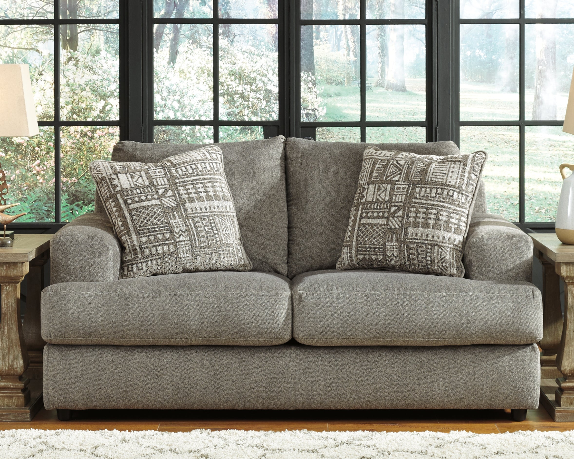 Tampa Furniture Outlet Lutz - Ashley Furniture - Soletren Living Room - Loveseat / Ash - 9510335
