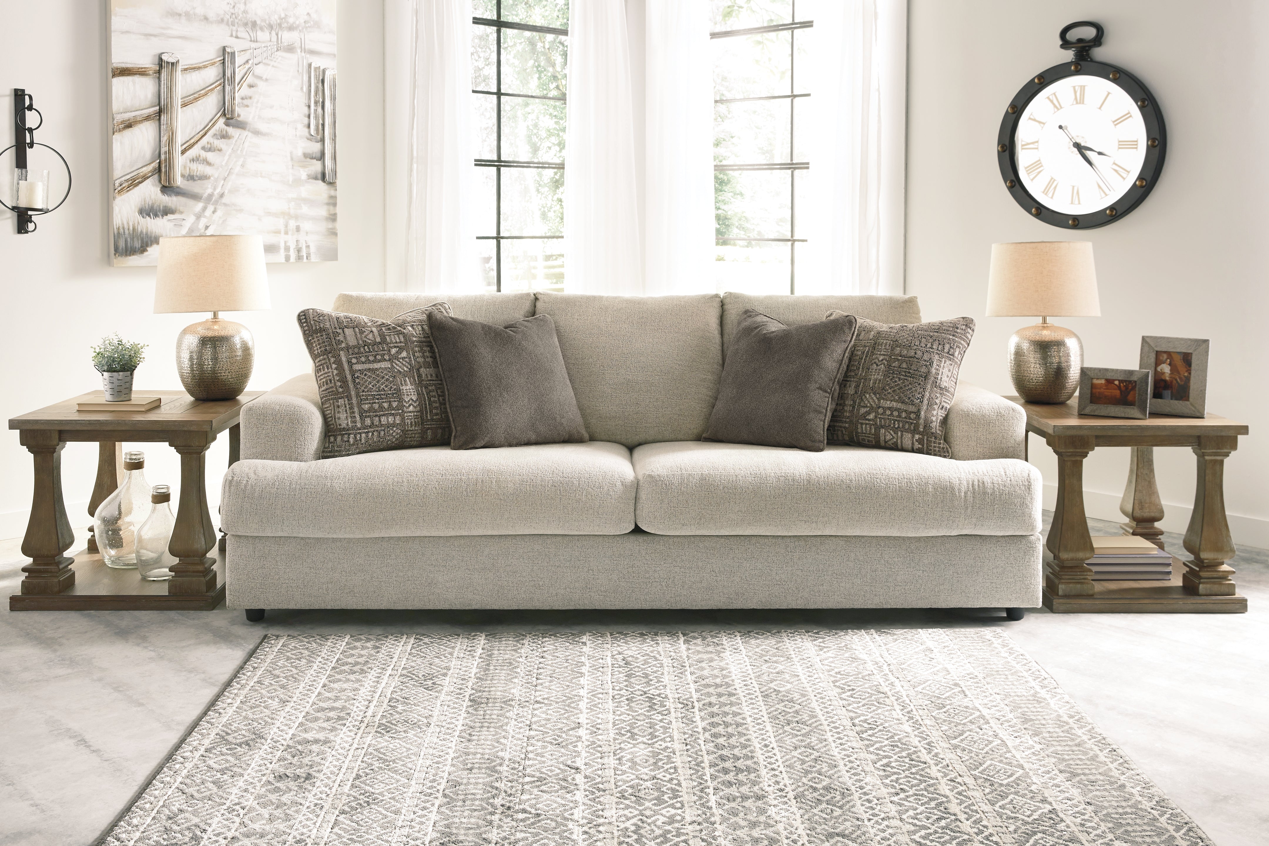 Tampa Furniture Outlet Lutz - Ashley Furniture - Soletren Living Room - Sofa / Stone - 9510438