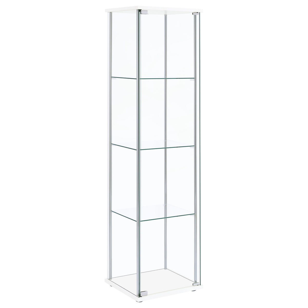 Tampa Furniture Outlet - Coaster - Bellatrix 3-shelf Clear Glass Curio Cabinet White - 951072