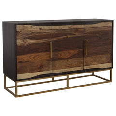 Tampa Furniture Outlet - Coaster - Zara 2-door 57-inch Wood Accent Storage Cabinet Black Walnut - 953466