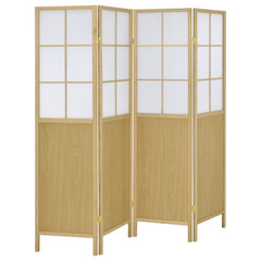 Tampa Furniture Outlet - Coaster - Edwards 4-Panel Room Divider Folding Shoji Screen Natural - 960123
