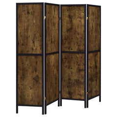 Tampa Furniture Outlet - Coaster - Deepika 4-Panel Room Divider Folding Screen Rustic Nutmeg - 961413