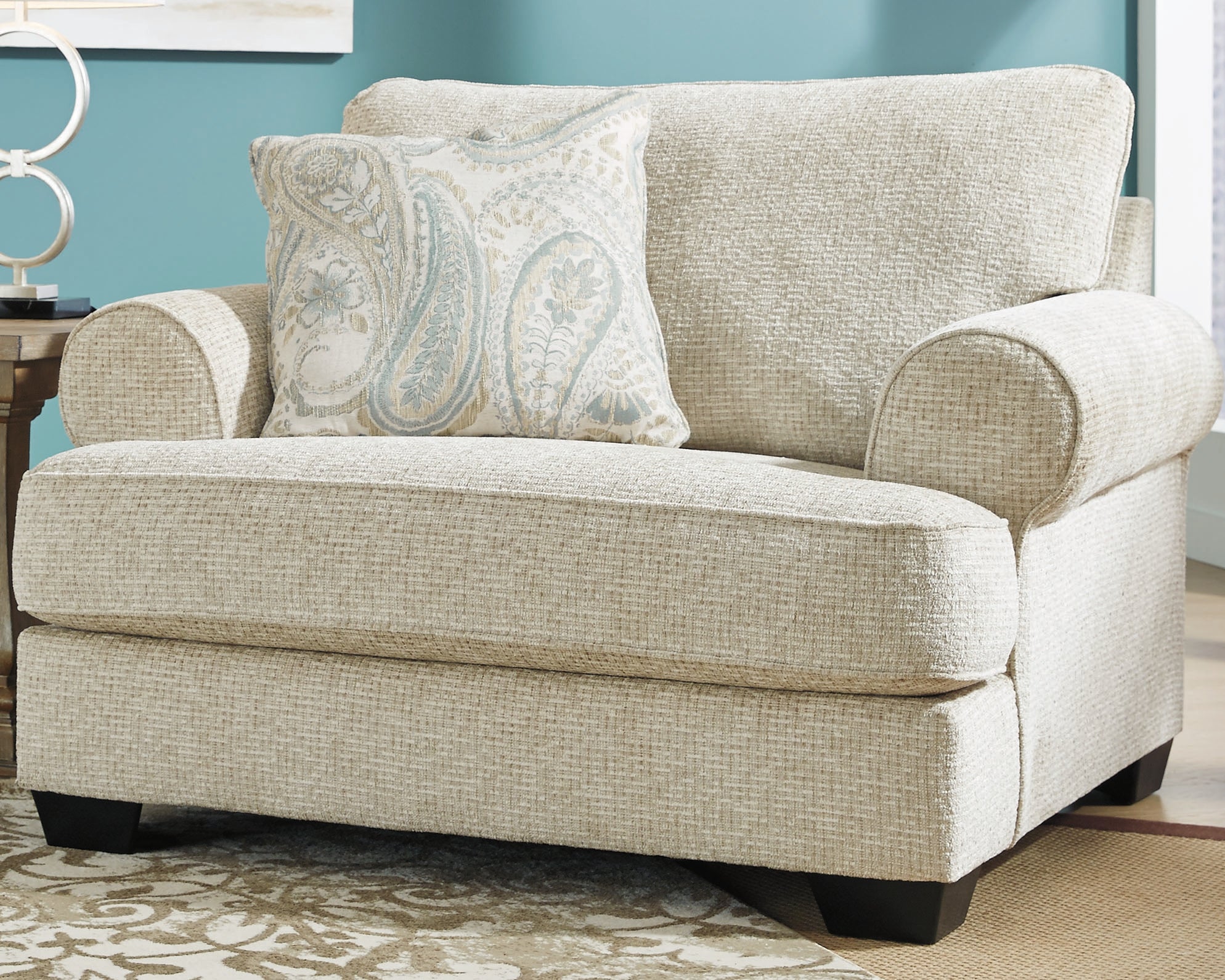 Tampa Furniture Outlet Lutz - Ashley Furniture - Monaghan Living Room - Chair and a Half / Sandstone - 9620523