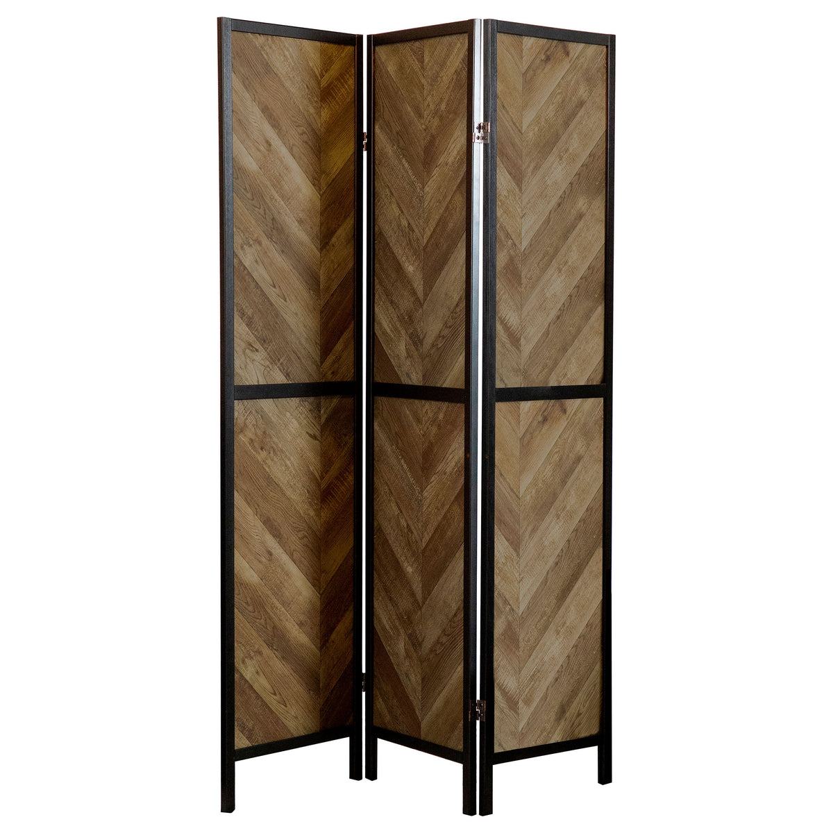 Tampa Furniture Outlet - Coaster - Marlene 3-Panel Room Divider Folding Screen Rustic Tobacco - 962922