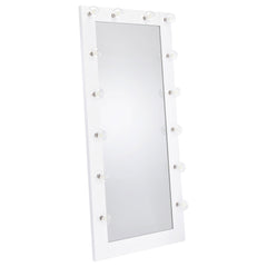 Tampa Furniture Outlet - Coaster - Zayan 32 x 71 Inch Floor Mirror LED Lighting White Gloss - 969558