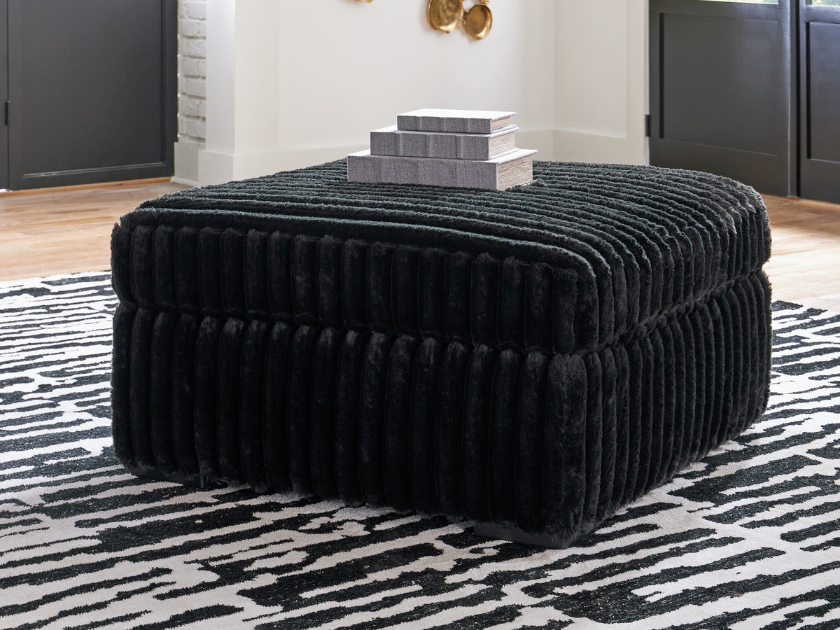 Tampa Furniture Outlet Lutz - Ashley Furniture - Midnight-Madness Living Room - Oversized Accent Ottoman / Onyx - 9810308