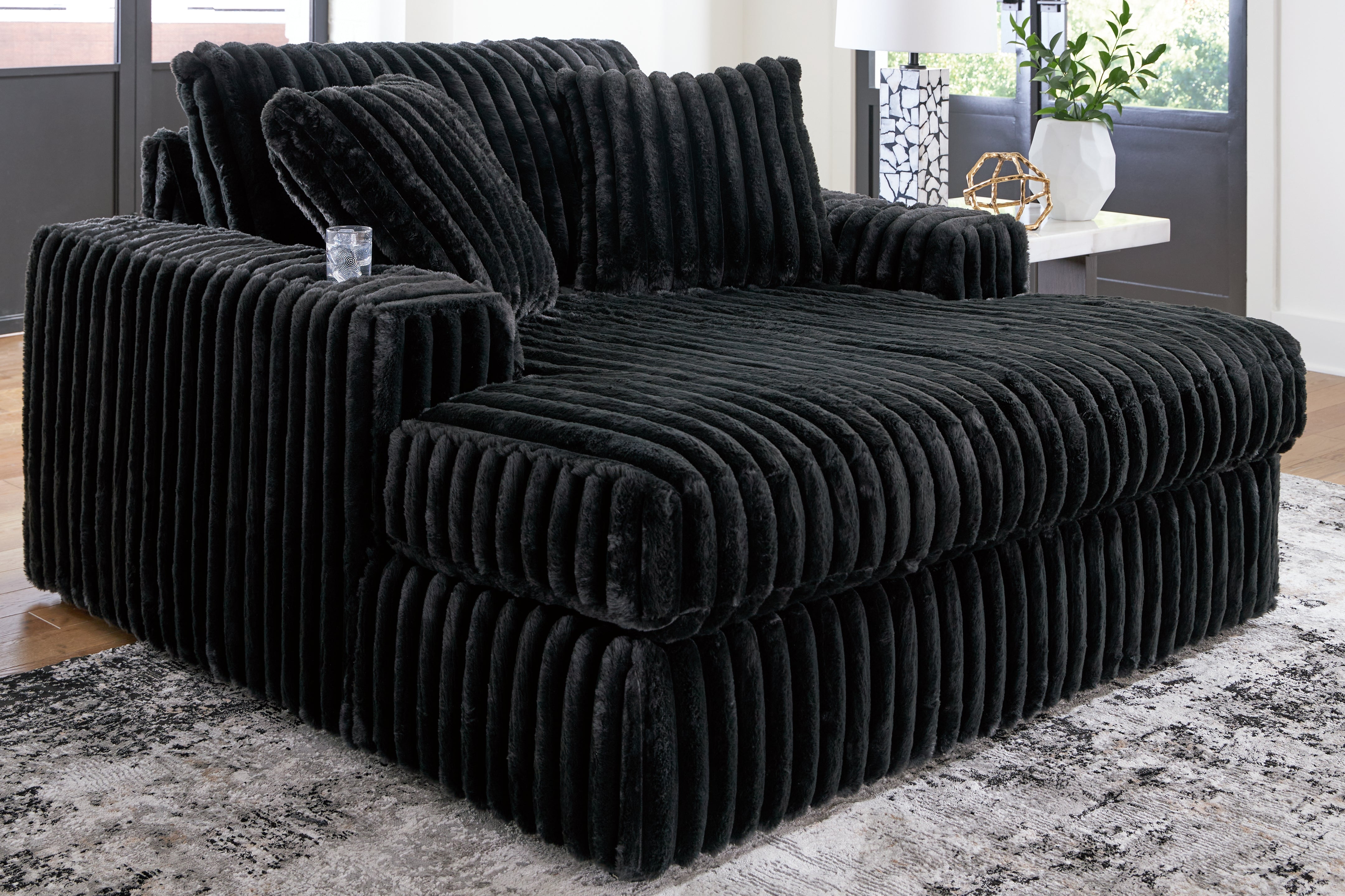 Tampa Furniture Outlet Lutz - Ashley Furniture - Midnight-Madness Living Room - Oversized Chaise / Onyx - 9810315