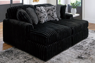 Tampa Furniture Outlet Lutz - Ashley Furniture - Midnight-Madness Sectional - RAF Super Chaise / Onyx - 98103S8