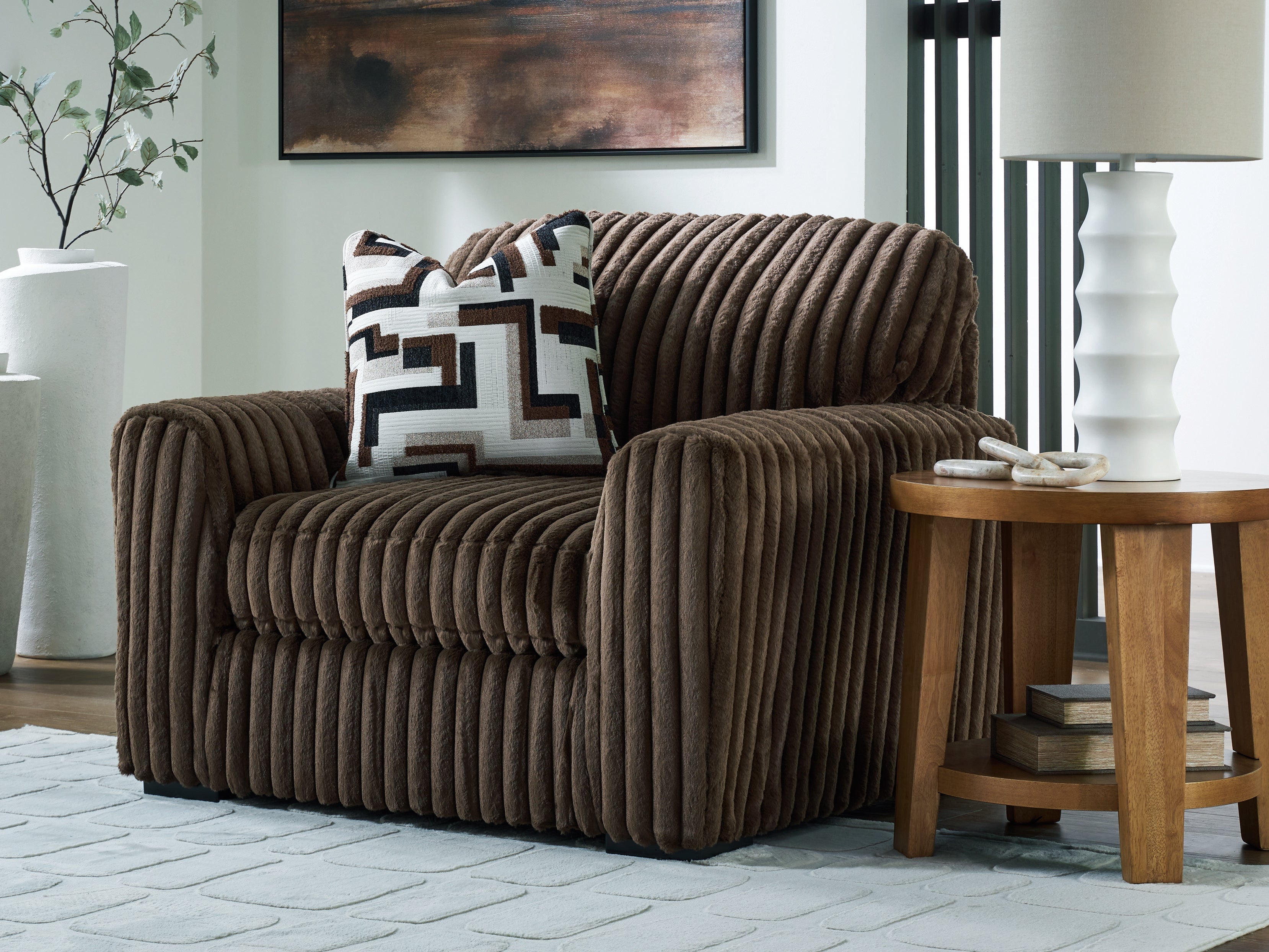 Tampa Furniture Outlet Lutz - Ashley Furniture - Midnight-Madness Living Room - Chair and a Half / Chocolate - 9810423