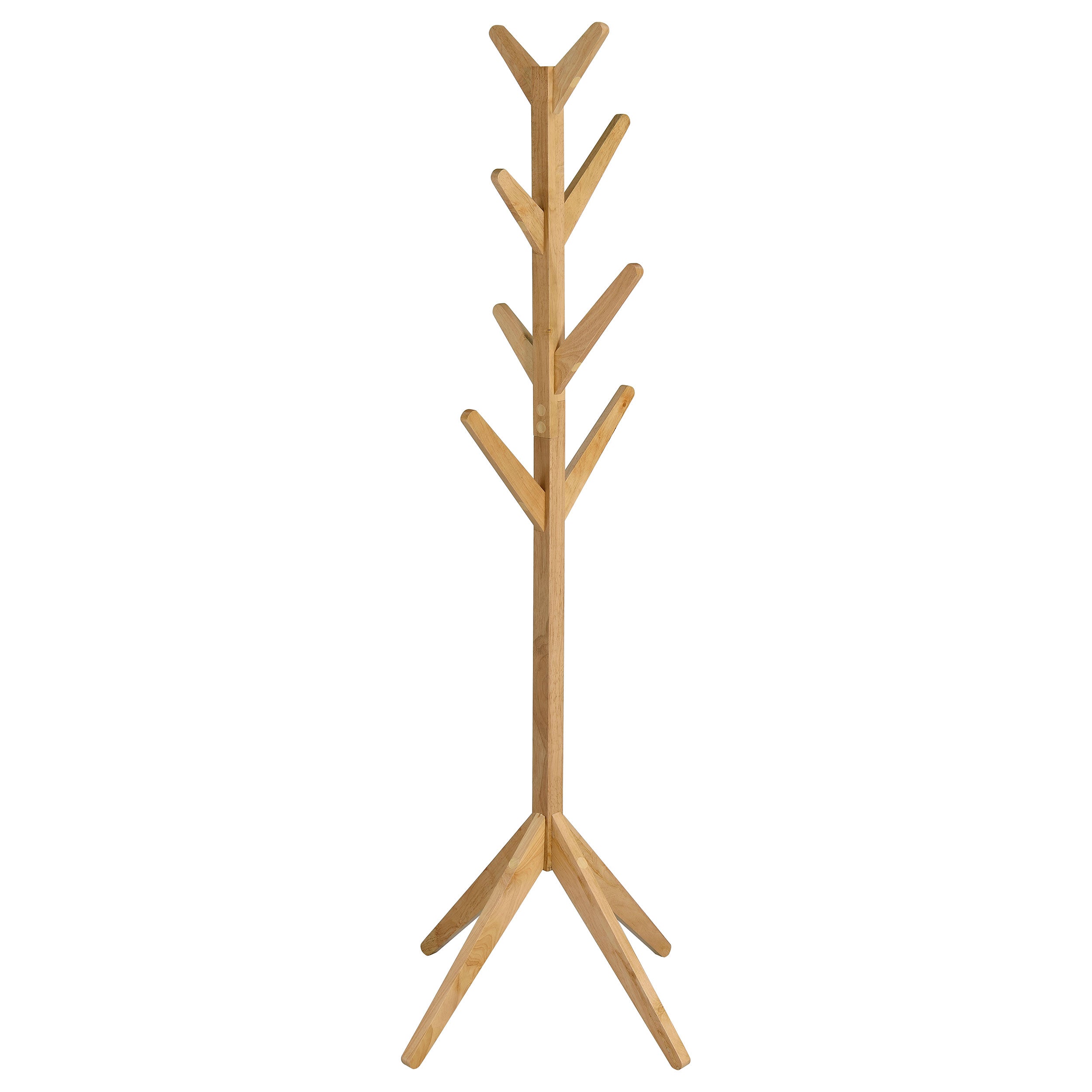 Tampa Furniture Outlet - Coaster - Margaret Solid Wood Coat Rack Clothing Hanger Natural Oak - 983271