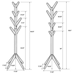 Margaret Solid Wood Coat Rack Clothing Hanger Natural Oak