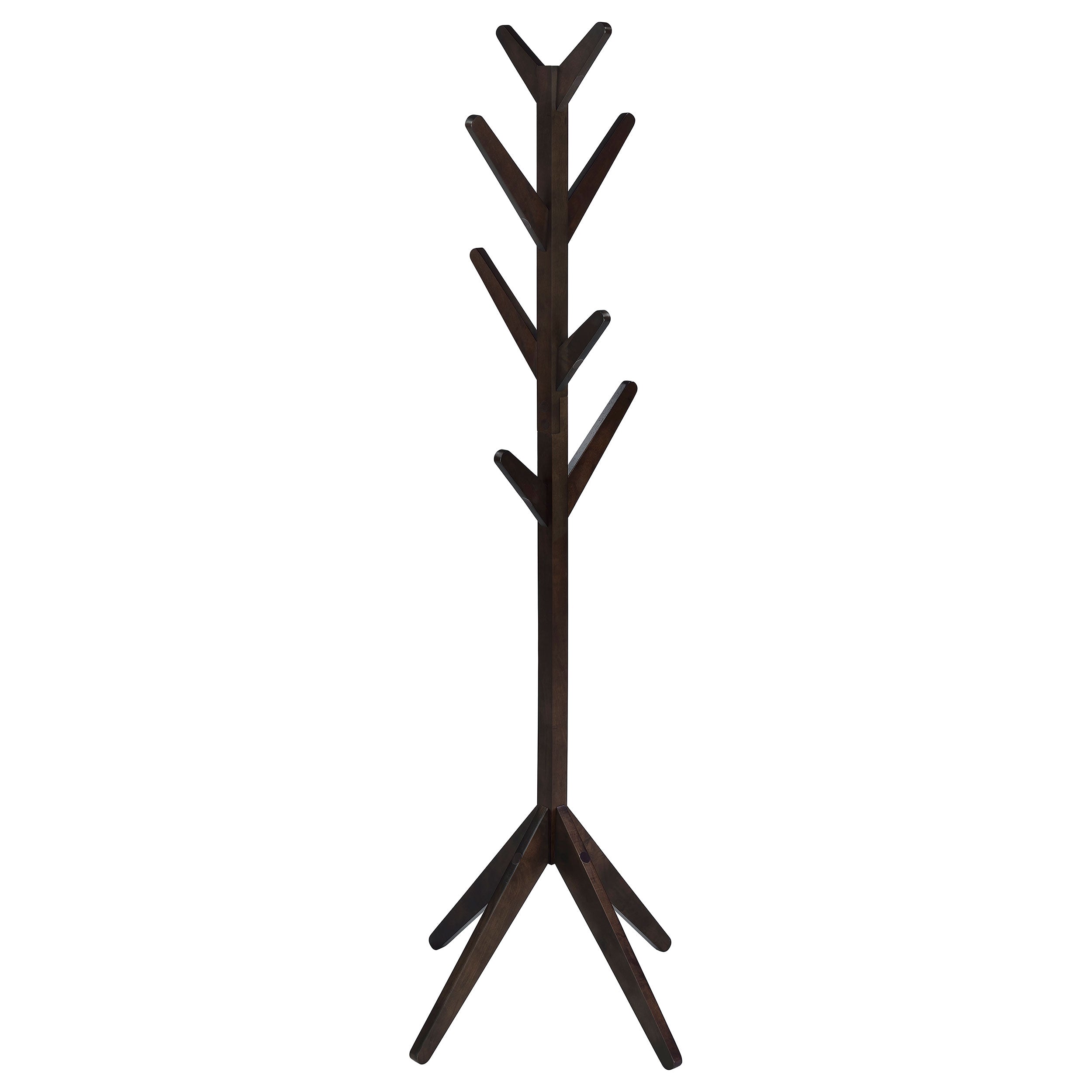 Tampa Furniture Outlet - Coaster - Margaret Solid Wood Coat Rack Clothing Hanger Cappuccino - 983273
