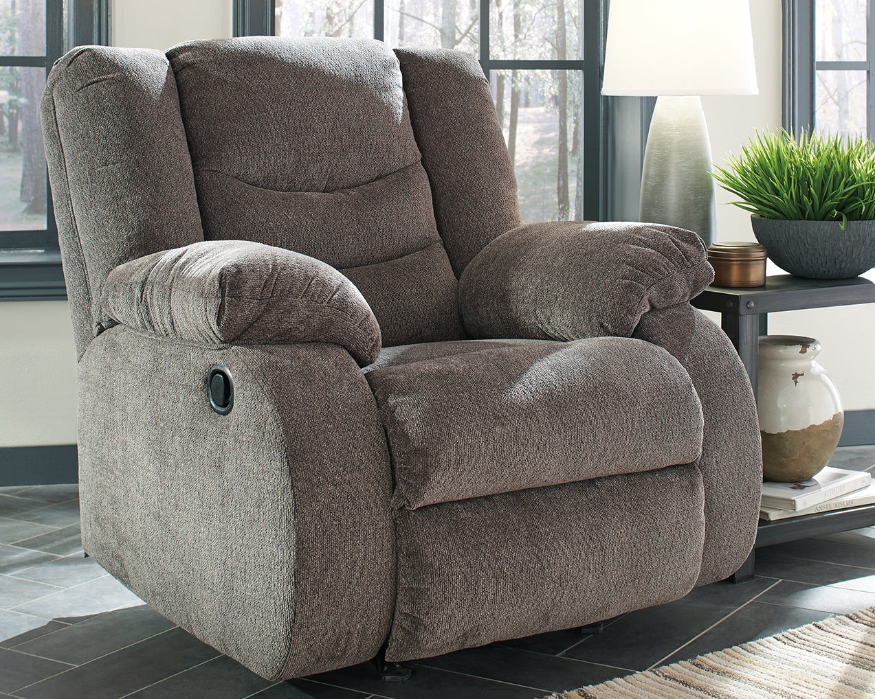 Tampa Furniture Outlet Lutz - Ashley Furniture - Tulen Living Room - Rocker Recliner / Gray - 9860625