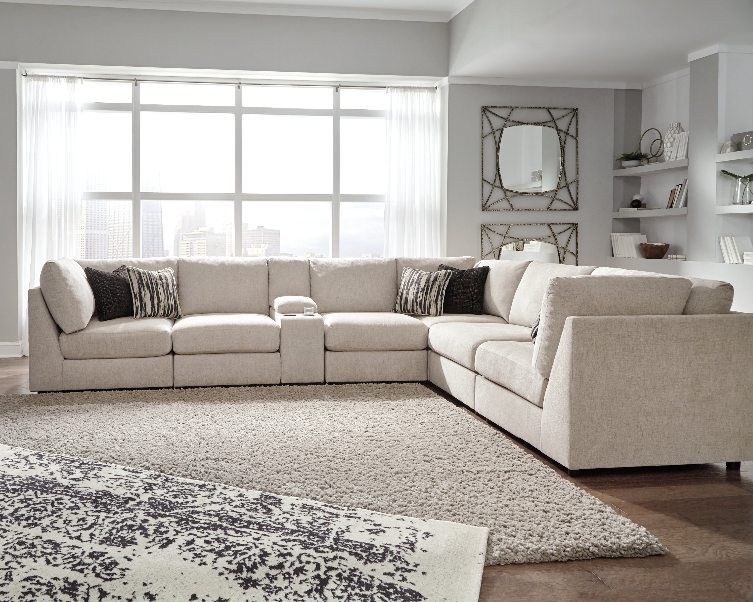 Tampa Furniture Outlet Lutz - Ashley Furniture - Kellway Sectional - 7-Piece Sectional / Bisque - 98707S5