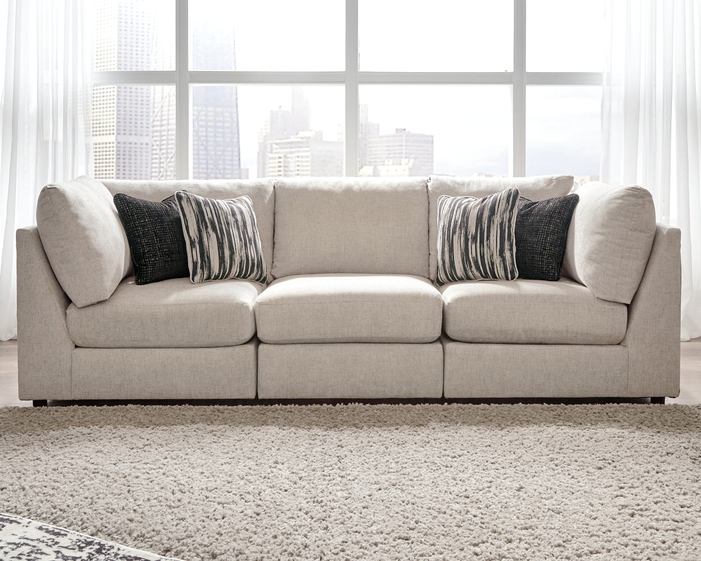 Tampa Furniture Outlet Lutz - Ashley Furniture - Kellway Sectional - 3-Piece Sectional Sofa / Bisque - 98707S6