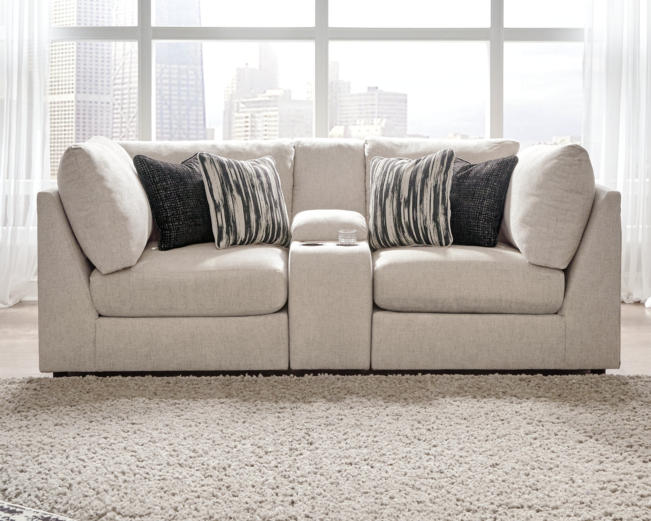 Tampa Furniture Outlet Lutz - Ashley Furniture - Kellway Sectional - 3-Piece Sectional Loveseat / Bisque - 98707S8