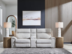 Tampa Furniture Outlet Lutz - Ashley Furniture - Social Pointe Sectional - 3-Piece Power Reclining Sectional / Pearl/Ash - PC98802S3