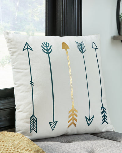 Tampa Furniture Outlet Lutz - Ashley Furniture - Gyldan Pillows - Pillow / White/Teal/Gold - A1000994P