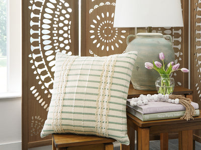 Tampa Furniture Outlet Lutz - Ashley Furniture - Rowton Pillows - Pillow / White/Green - A1001072P