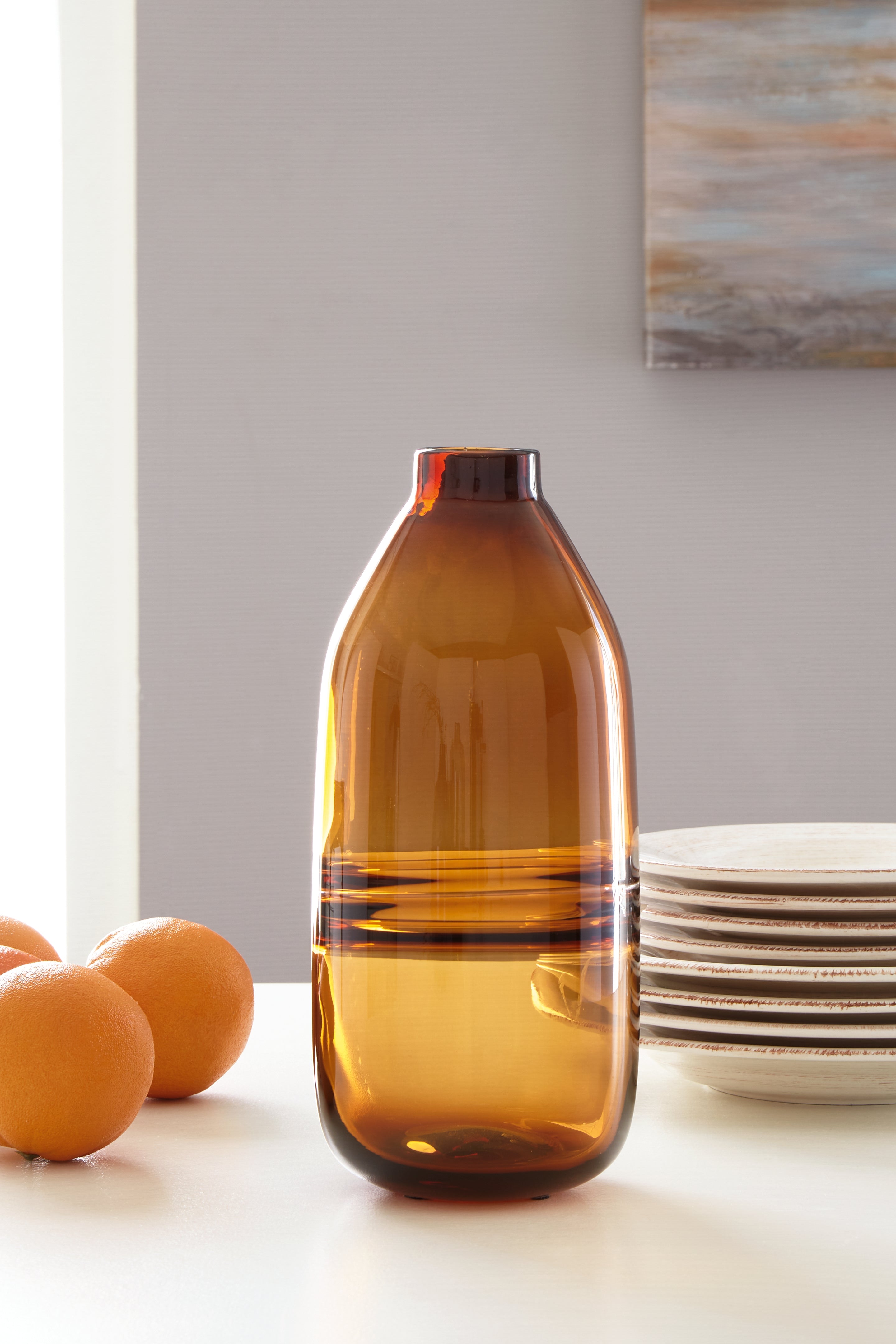 Tampa Furniture Outlet Lutz - Ashley Furniture - Lemmitt Vase - Vase / Amber - A2000541