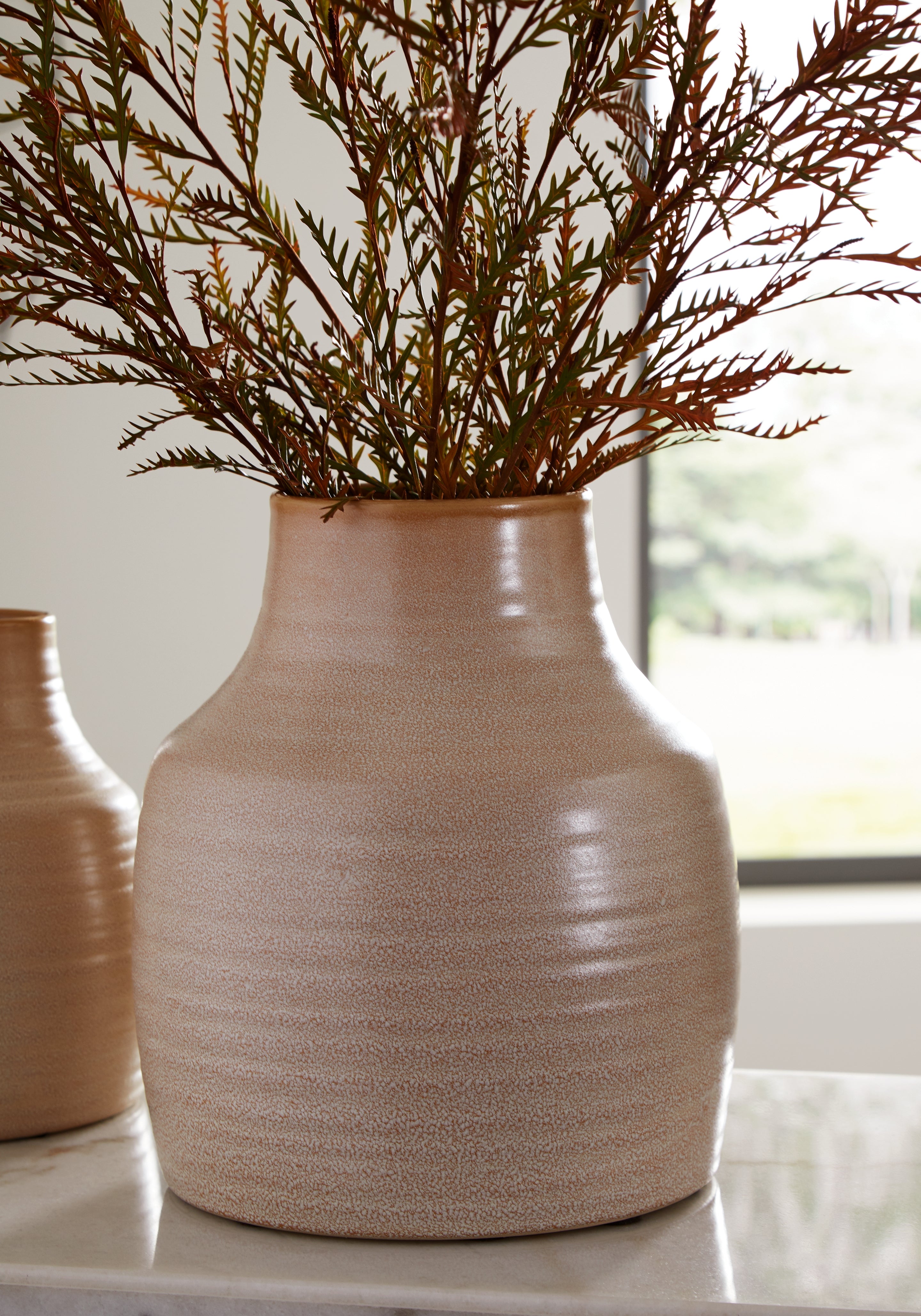 Tampa Furniture Outlet Lutz - Ashley Furniture - Millcott Vase - Vase (2/CS) / Tan - A2000582
