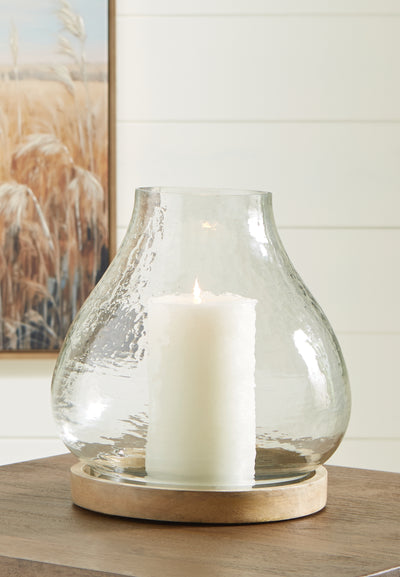 Tampa Furniture Outlet Lutz - Ashley Furniture - Adalisen Candle Holder - Candle Holder / Clear/Brown - A2000679