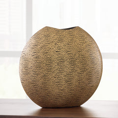 Tampa Furniture Outlet Lutz - Ashley Furniture - Iansboro Vase - Vase / Antique Gold Finish - A2000696