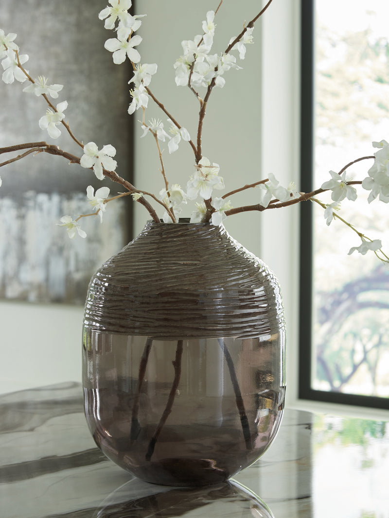 Tampa Furniture Outlet Lutz - Ashley Furniture - Harpwick Vase - Vase / Iridescent Gray - A2000727