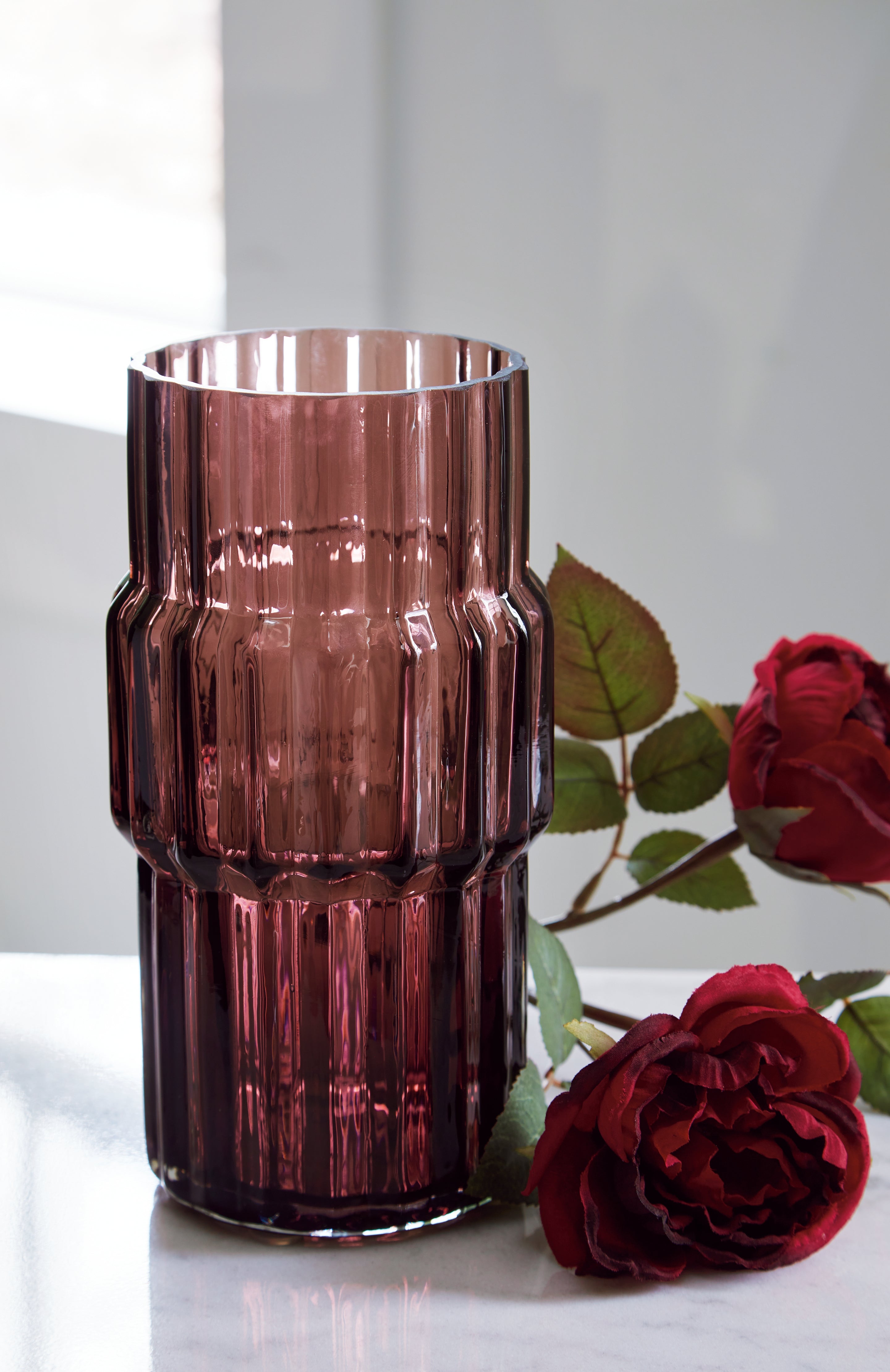 Tampa Furniture Outlet Lutz - Ashley Furniture - Dorlow Vase - Vase (2/CS) / Mauve - A2900024