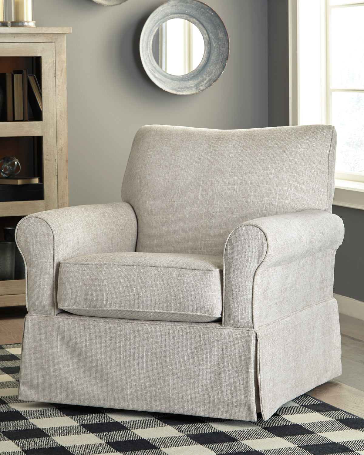 Tampa Furniture Outlet Lutz - Ashley Furniture - Searcy Accent Chair - Swivel Glider Accent Chair / Quartz - A3000006