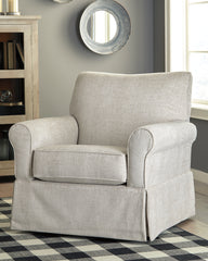 Tampa Furniture Outlet Lutz - Ashley Furniture - Searcy Accent Chair - Swivel Glider Accent Chair / Quartz - A3000006
