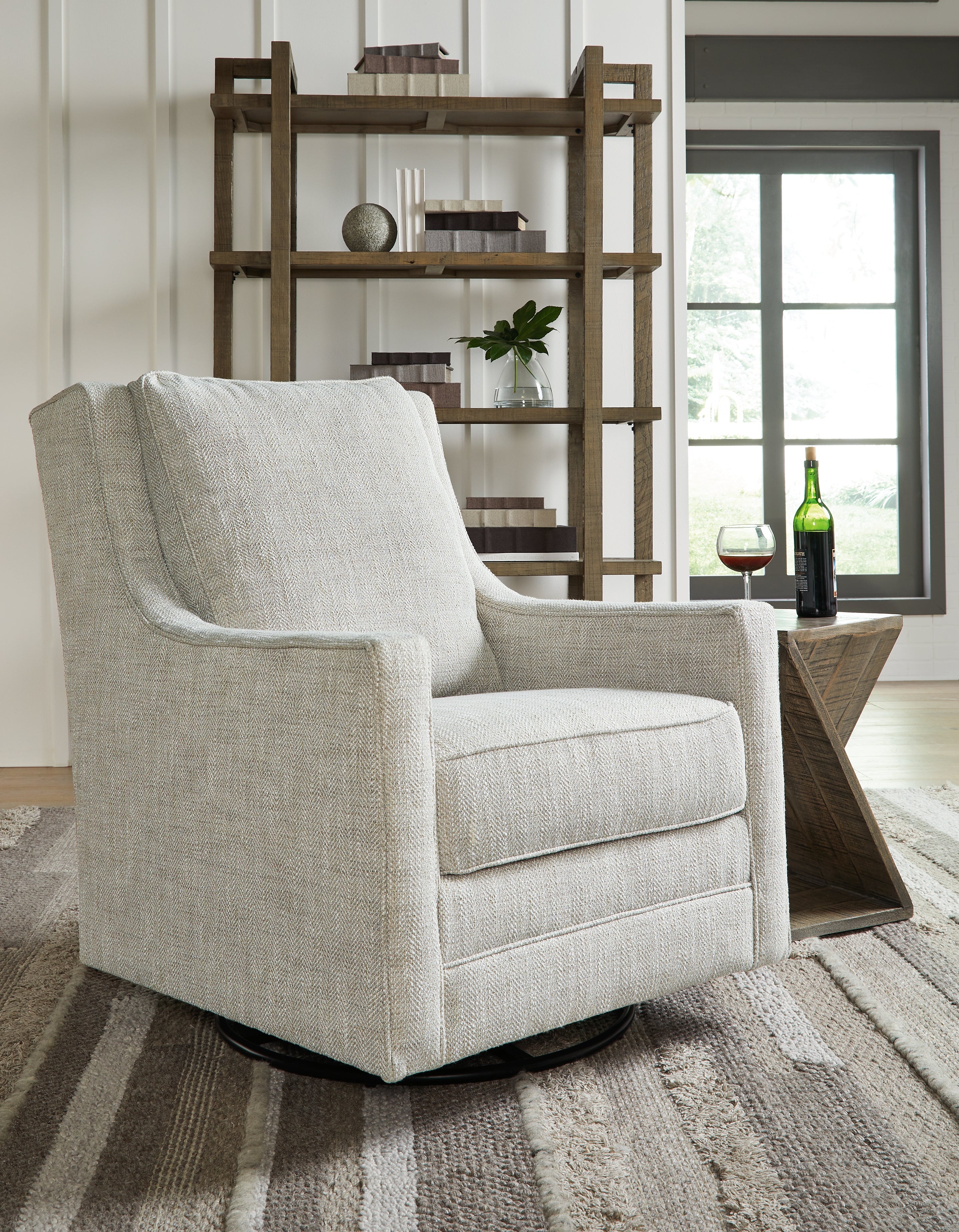 Tampa Furniture Outlet Lutz - Ashley Furniture - Kambria Swivel Glider Accent Chair - Swivel Glider Accent Chair / Fog - A3000265