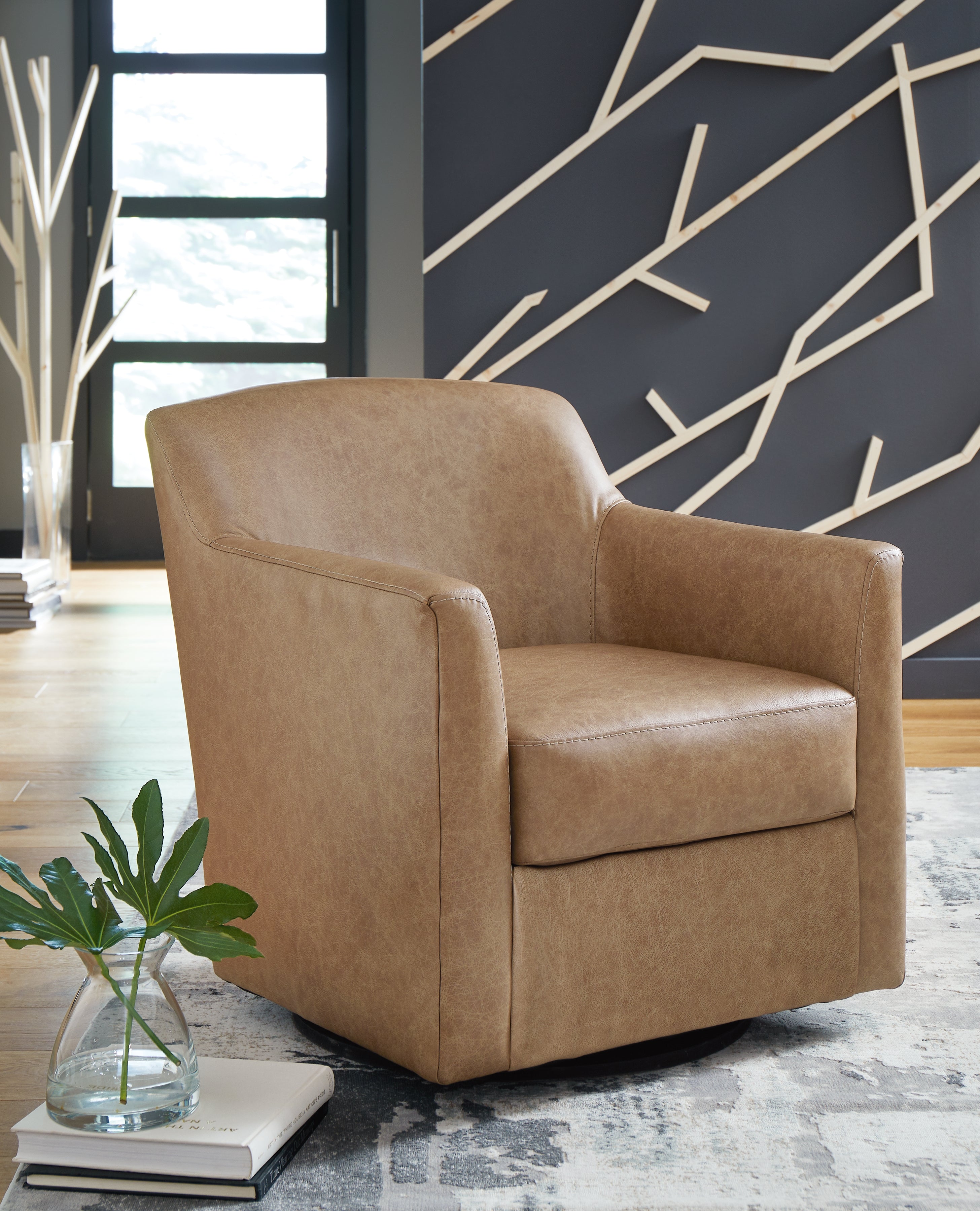 Tampa Furniture Outlet Lutz - Ashley Furniture - Bradney Swivel Accent Chair - Swivel Accent Chair / Tumbleweed - A3000323
