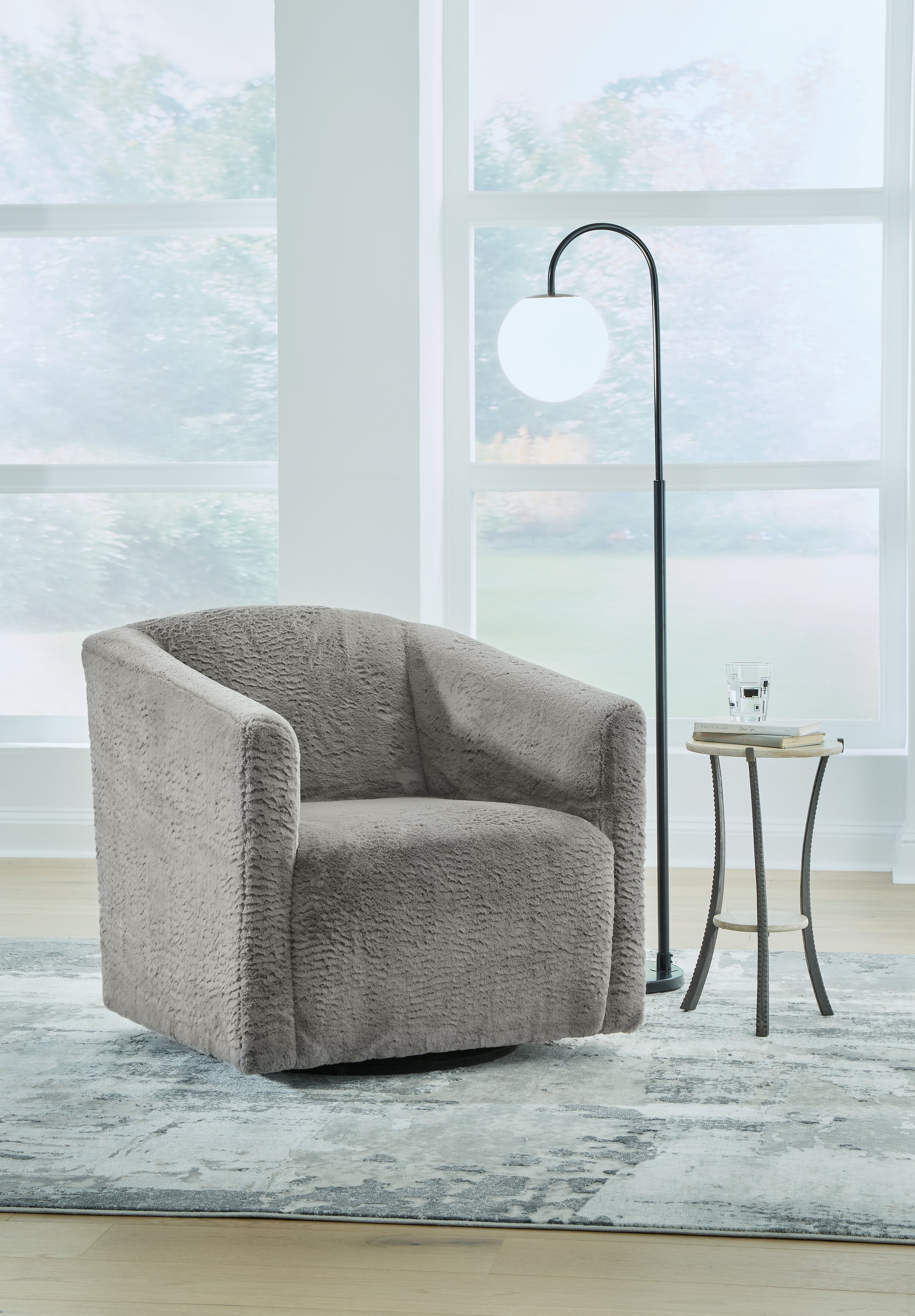 Tampa Furniture Outlet Lutz - Ashley Furniture - Bramner Accent Chair - Swivel Accent Chair / Charcoal - A3000330