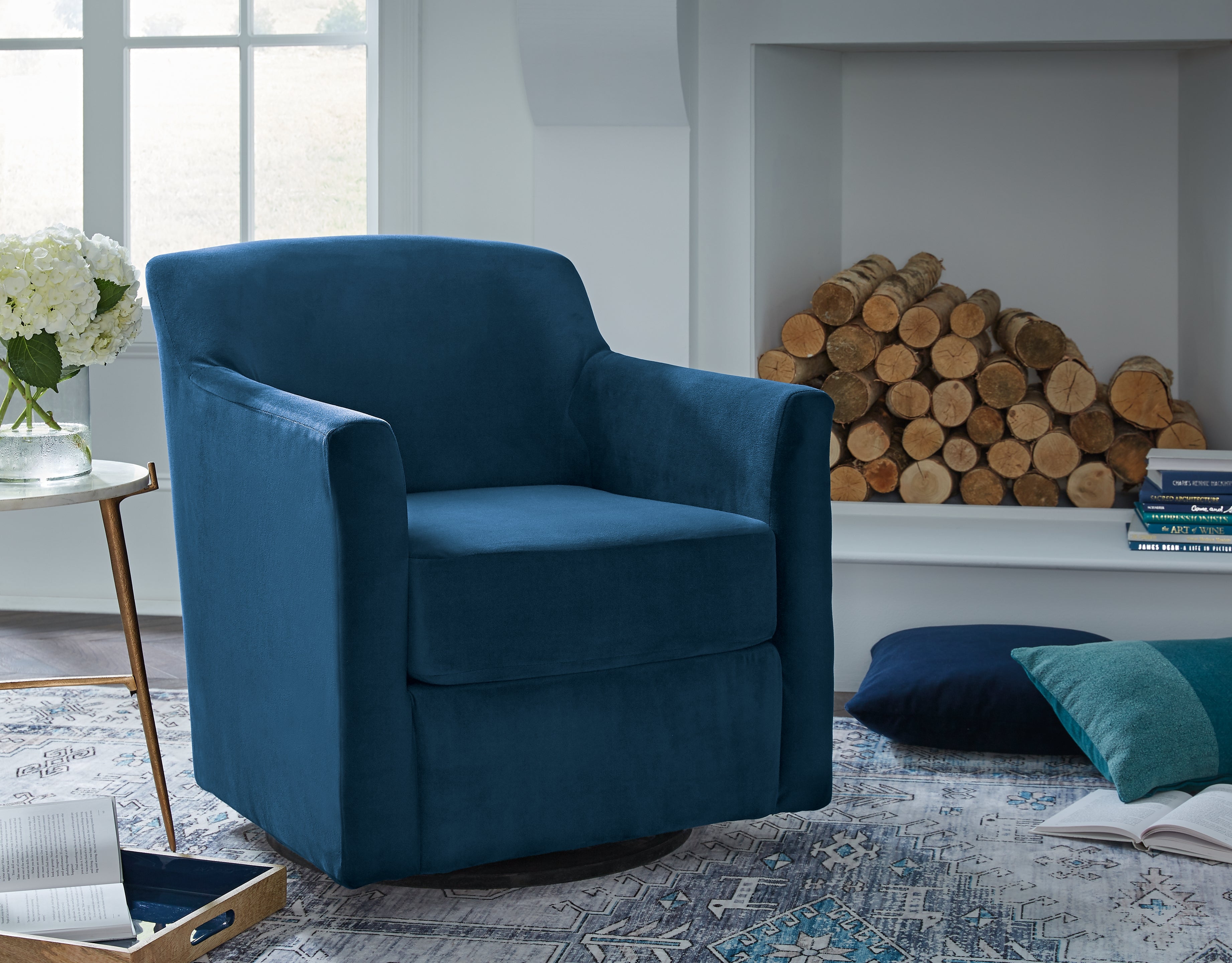 Tampa Furniture Outlet Lutz - Ashley Furniture - Bradney Swivel Accent Chair - Swivel Accent Chair / Ink - A3000602