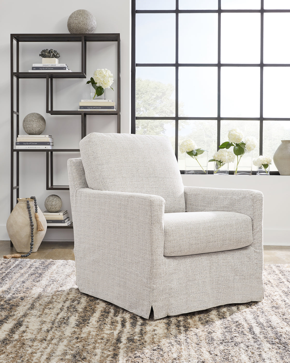 Tampa Furniture Outlet Lutz - Ashley Furniture - Nenana Next-Gen Nuvella Swivel Glider Accent Chair - Swivel Glider Accent Chair / Stone - A3000644
