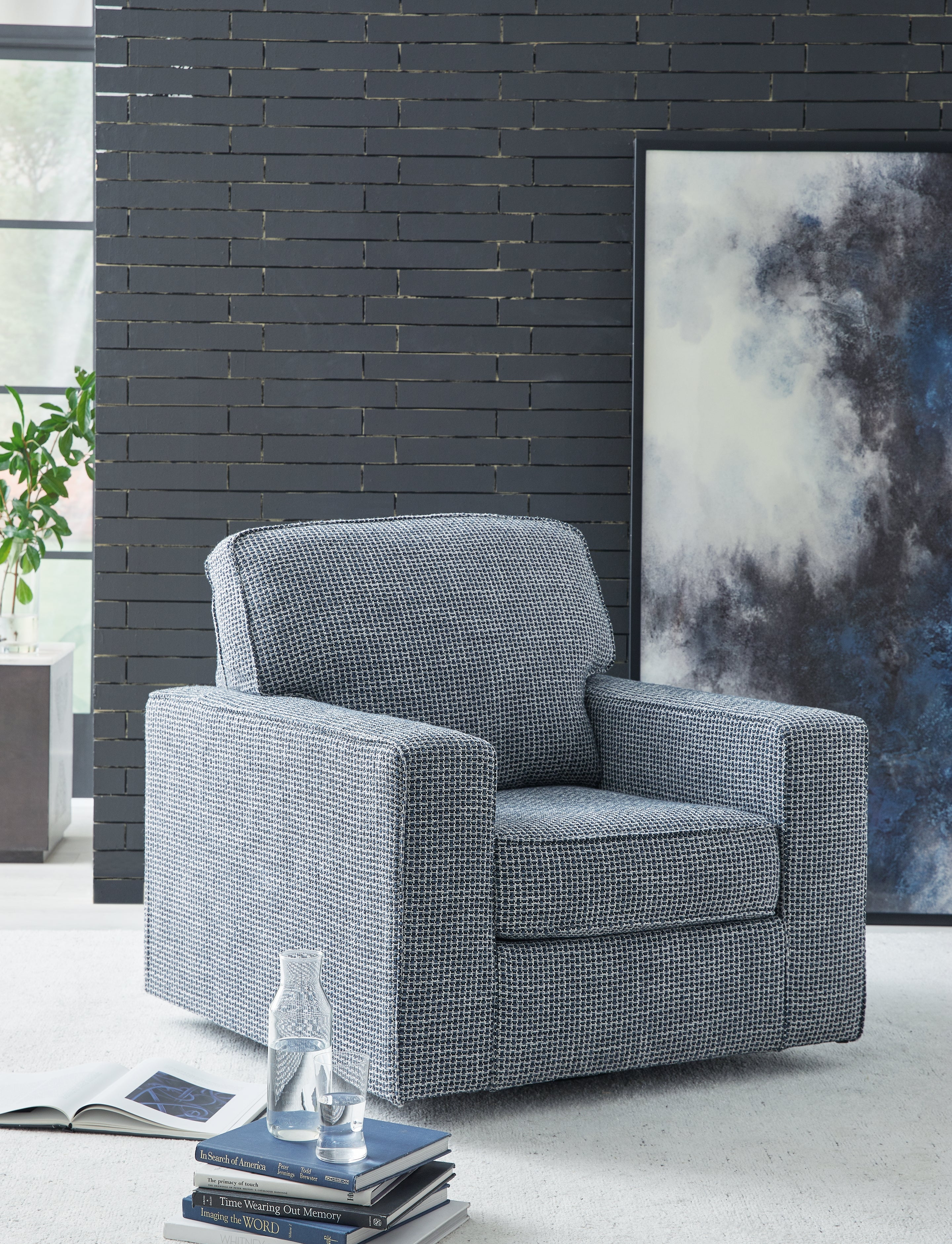 Tampa Furniture Outlet Lutz - Ashley Furniture - Olwenburg Swivel Accent Chair - Swivel Accent Chair / Denim - A3000652