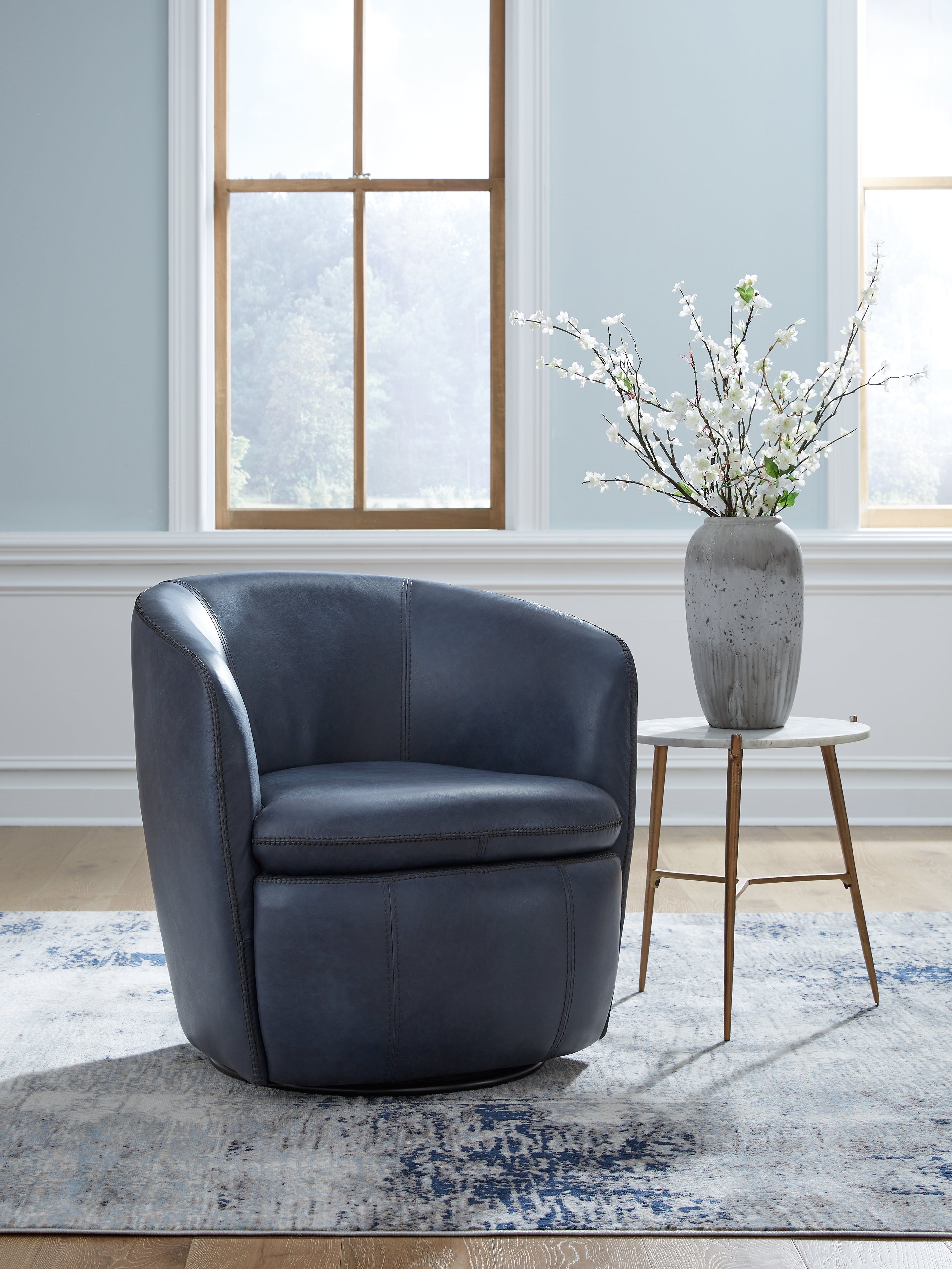 Tampa Furniture Outlet Lutz - Ashley Furniture - Kierreys Swivel Accent Chair - Swivel Accent Chair / Ocean - A3000701