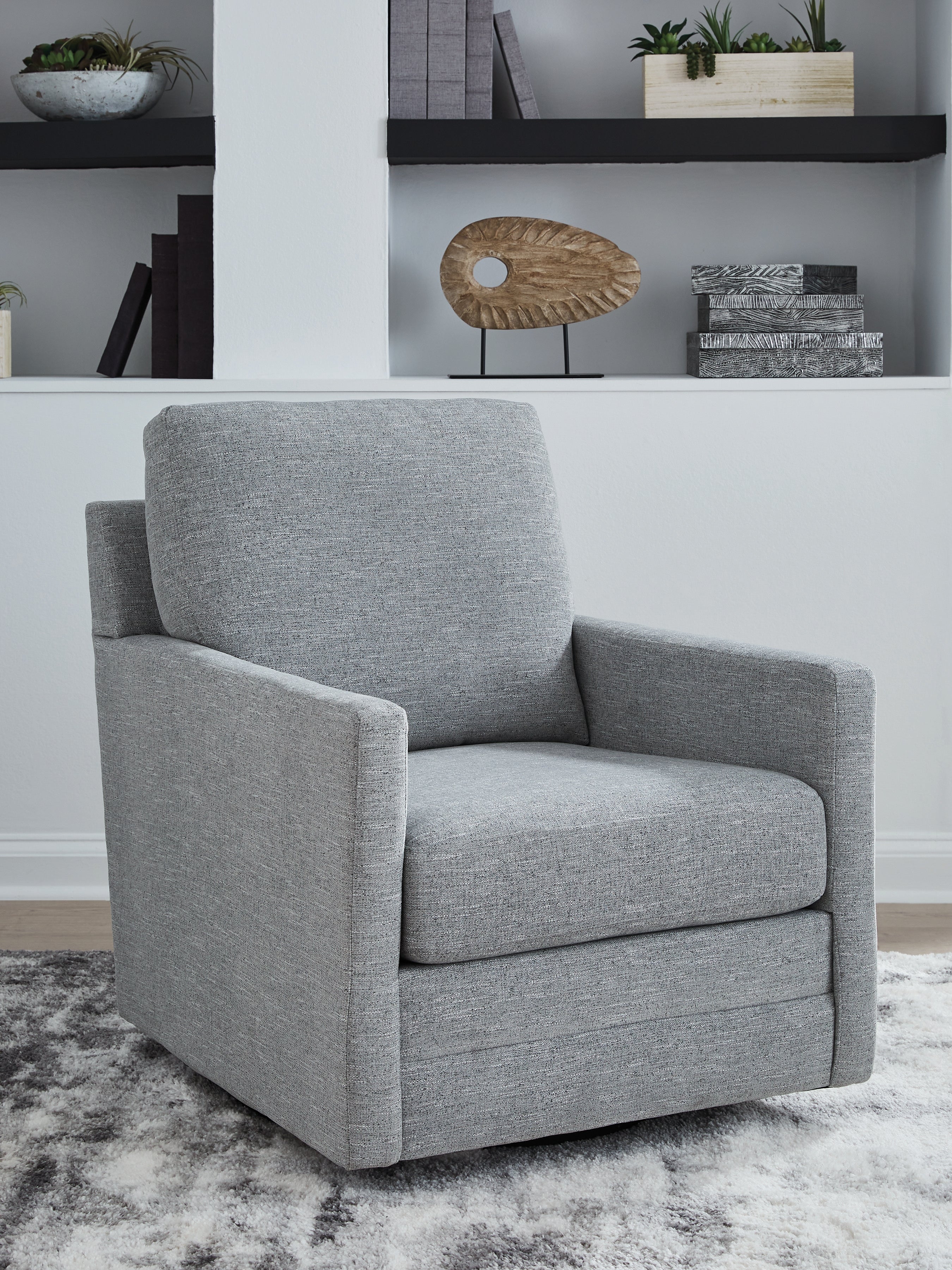 Tampa Furniture Outlet Lutz - Ashley Furniture - Freybourne Next-Gen Nuvella Swivel Accent Chair - Swivel Accent Chair / Pewter - A3000737