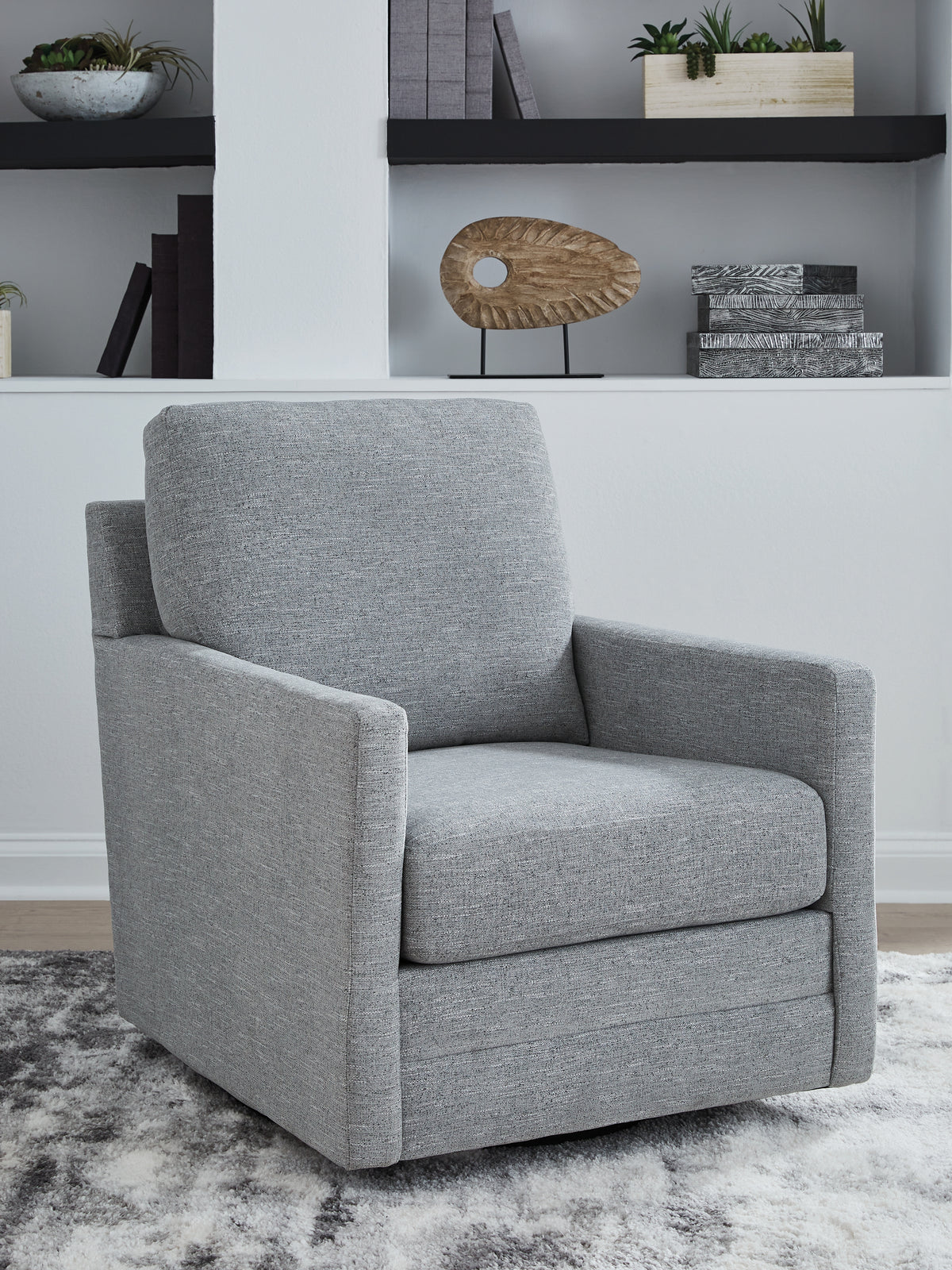 Tampa Furniture Outlet Lutz - Ashley Furniture - Freybourne Next-Gen Nuvella Swivel Accent Chair - Swivel Accent Chair / Pewter - A3000737